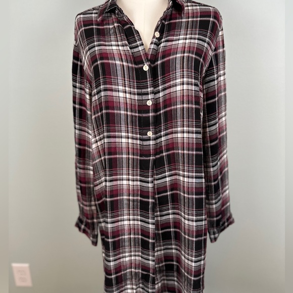 Max Studio lightweight flannel shirt dress. Size XL - Picture 3 of 8